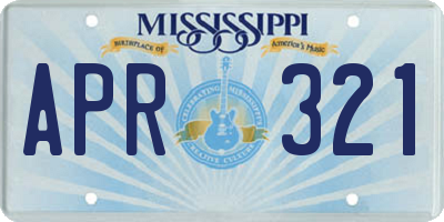 MS license plate APR321