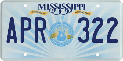 MS license plate APR322