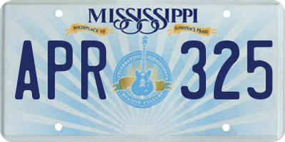 MS license plate APR325