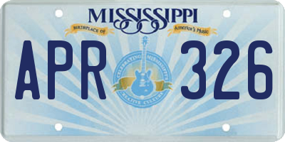 MS license plate APR326