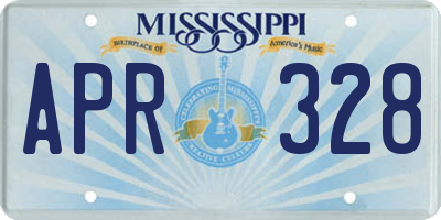 MS license plate APR328