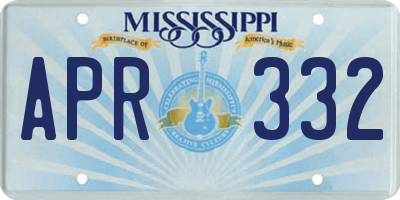 MS license plate APR332