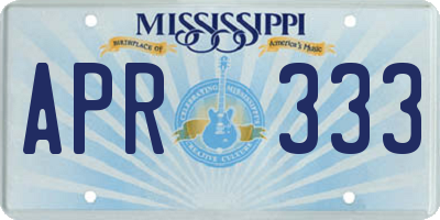 MS license plate APR333