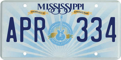 MS license plate APR334