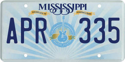 MS license plate APR335