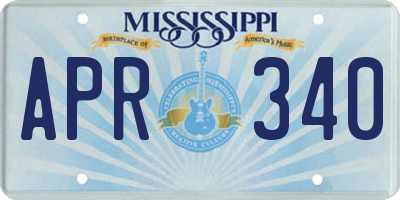 MS license plate APR340