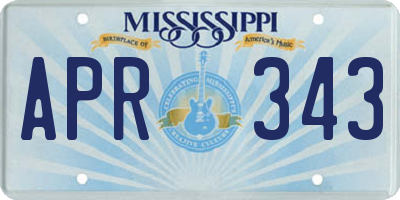 MS license plate APR343
