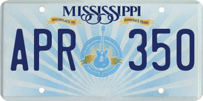 MS license plate APR350