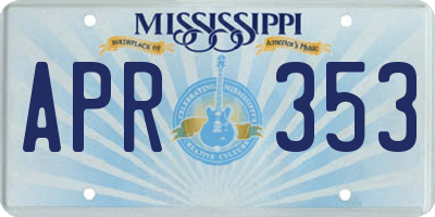 MS license plate APR353