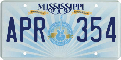 MS license plate APR354
