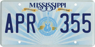 MS license plate APR355