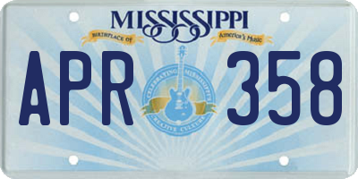 MS license plate APR358