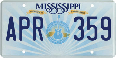 MS license plate APR359