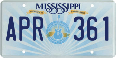 MS license plate APR361