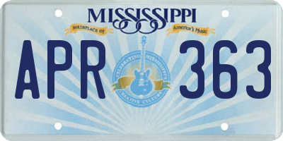 MS license plate APR363