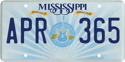 MS license plate APR365