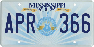 MS license plate APR366