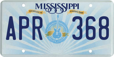 MS license plate APR368
