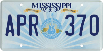 MS license plate APR370