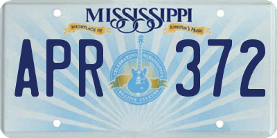 MS license plate APR372