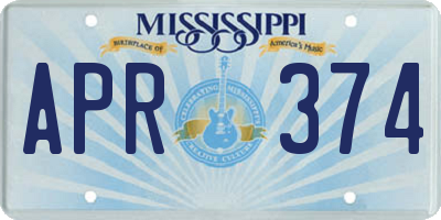 MS license plate APR374