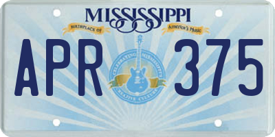 MS license plate APR375