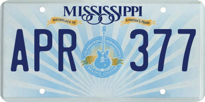 MS license plate APR377