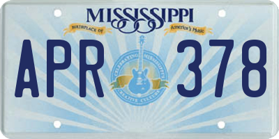 MS license plate APR378