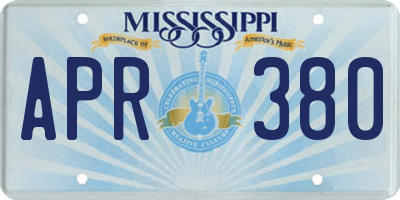 MS license plate APR380