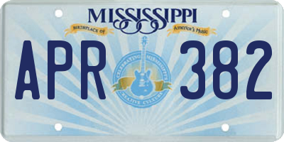 MS license plate APR382