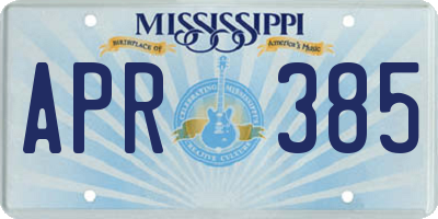 MS license plate APR385