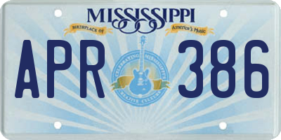 MS license plate APR386