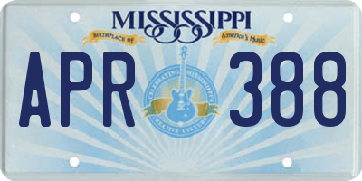 MS license plate APR388