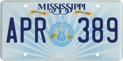 MS license plate APR389