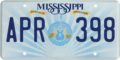 MS license plate APR398