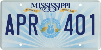 MS license plate APR401