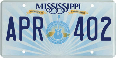 MS license plate APR402