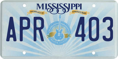 MS license plate APR403
