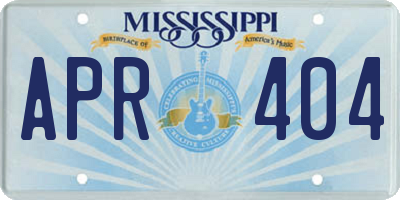MS license plate APR404