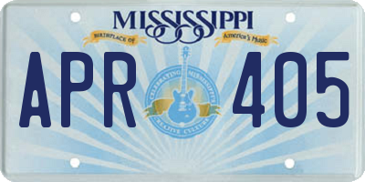 MS license plate APR405