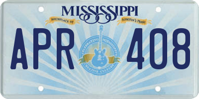 MS license plate APR408