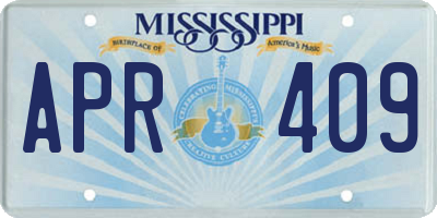 MS license plate APR409