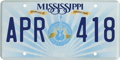 MS license plate APR418