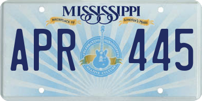 MS license plate APR445