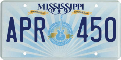 MS license plate APR450