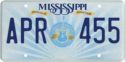 MS license plate APR455