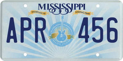 MS license plate APR456