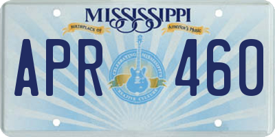 MS license plate APR460