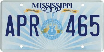 MS license plate APR465