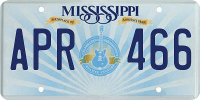 MS license plate APR466